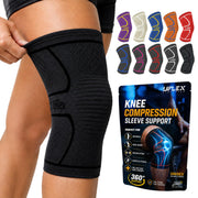 UFlex Athletics Knee Brace Sleeve Men & Women | Knee Compression Sleeve Support for Arthritis Joint Pain Relief, Workout, Swelling, Sports, Circulation, Running ACL Recovery