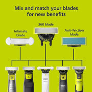 Philips Norelco OneBlade 360 Replacement Blades, 3 Pack | Genuine OneBlade 360 Blades, Stainless Steel, 360 Flex, Trim Edge and Shave, Up to 12-Month Supply, QP430/80