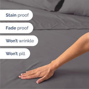 Queen Size 4 Piece Sheet Set - Breathable & Cooling Sheets - Dark Grey | Hotel Luxury Bed Sheets for Women & Men, Deep Pockets, Easy-Fit, Extra Soft and Wrinkle Free Sheets, Oeko-Tex Bed Sheet Set
