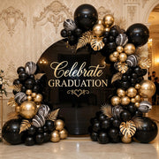 RUBFAC Gold Balloons Different Sizes Chrome Gold Balloon Arch Kit 129pcs | Metallic Gold Balloon Garland Arch Kit for Christmas Halloween Graduation Party Wedding Holiday Happy Birthday Decoration