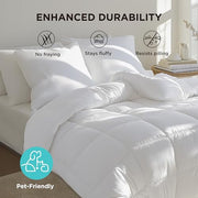 Bedsure Comforter Duvet Insert, Quilted Bedding Blanket, Oeko-TEX | People & Editor-Tested Comforter, Down Alternative Fill, 8 Corner Tabs, Machine Washable, White, Queen, 88 x 88 Inches