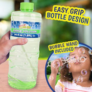 Sunny Days Entertainment Bubble Solution 64 oz - Non-Toxic - 3+ Years | Includes Wand, Easy Grip Bottle, For Machines And Wands, 11 in Tall, 4.2 lb, Ages 36 Months Up, Holiday Theme