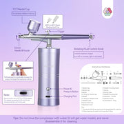 SAVILAND 2026 Airbrush for Nails 25 PSI Nail Airbrush Machine | 0.3mm DLC-Coated Nozzle, Flow-Locked Atomization & Steady Output, Dual-Charge Cordless Portable AirBrush for Nail Art