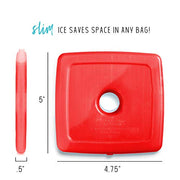 Cool Coolers by Fit + Fresh, 4 Pack Slim Ice Packs, Space Saving Reusable Ice Packs for Lunch Boxes or Coolers