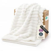 Bedsure GentleSoft White Throw Blanket for Couch - Halloween Decorations for Fall Home Living Room Decor, Cozy Fleece Blanket, Christmas Birthday Gifts for Women Mom Her Girls, Off White, 50x60 in