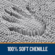 OLANLY Bathroom Rugs 30x20, Extra Soft Absorbent Chenille Bath Rugs | Grey, Quick-Drying Rubber Backing, Machine Washable Bath Mat for Bathroom Floor, Tub and Shower, Home Decor Accessories