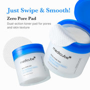 medicube Toner Pads Zero Pore Pad 2.0 for Exfoliation and Pore Care | Dual-Textured Facial Pad with 4.5% AHA Lactic Acid, 0.45% BHA Salicylic Acid - For All, Korean Skin Care, 70 Pads, 1 Pack