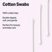 Amazon Basics Double-Tipped Cotton Swabs for Personal Hygiene and Baby Care, Cotton, Versatile, 500 Count