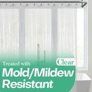 Mrs Awesome Clear Shower Curtain Liner with 3 Magnets, 72x72 | 12 Rustproof Grommets, Premium Flexible Sturdy Plastic Shower Curtain for Bathroom Lightweight, Waterproof,72W x 72H