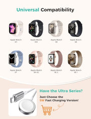 𝟐𝟎𝟐𝟔 𝐔𝐩𝐠𝐫𝐚𝐝𝐞𝐝 for Apple Watch Charger USB Magnetic Charging Cable Portable Wireless Charging Accessories Compatible with iWatch Series 12/11/10/9/8/7/6/5/4/3/2 SE-3.3FT