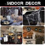 1000 sqft Spider Webs Halloween Decorations with 30 Fake Spiders | Super Stretch Cobwebs for Halloween Indoor and Outdoor Party Supplies