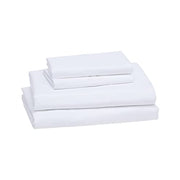 Amazon Basics Lightweight Super Soft Breathable Wrinkle-Resistant Microfiber 4-Piece Bed Sheet Set with 14-Inch Deep Pockets, Queen, Bright White, Solid