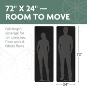 Gaiam Thick Yoga Mat, Exercise & Fitness Mat with Easy-Cinch Carrying Strap | Non-Slip NBR Foam | Joint Cushioning | Yoga, Pilates, Fitness & Floor Workouts | 72"L x 24"W