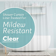 BigFoot Clear Shower Curtain - 72x72 Odorless Plastic with Magnets, Washable Long Bathroom Curtain - Premium PEVA Waterproof Bath Curtain, Rust-Proof Bathroom Essentials