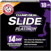 ARM & HAMMER Slide Platinum Easy Clean-Up Clumping Cat Litter, 18 lbs | 24/7 Odor Control, Triple-Action Freshness, Non-Stick, Low Tracking, 99.9% Dust Free, Multi-Cat Formula, Scented