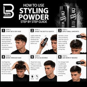 L3 Level 3 Hair Texture Powder for Men, Volume, Natural Look, 30 g | Styling powder, hair texturizer, non-greasy finish, buildable hold, easy application, small 30 g size
