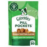 Greenies Pill Pockets Large Size Dog Treats, Peanut Butter, 7.9 oz | Vet-recommended, masks pill smell & taste, moldable texture, capsule size, natural ingredients, no fillers, 7.9 oz. pouch