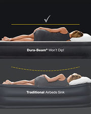 Intex 64757E Dura-Beam Standard Downy Air Mattress: Fiber-Tech - Twin Size - 10in Bed Height - 300lb Weight Capacity - Pump Sold Separately