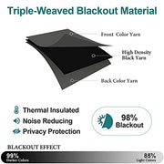 ChrisDowa Blackout Curtains for Bedroom and Living Room 63 Inches Long | 2 Panels Set, Thermal Insulated, Light Blocking, Room Darkening, Grommet, Window Drapes, Dark Grey, 42 x 63 Inch