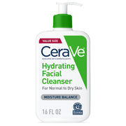 CeraVe Hydrating Cleanser with Hyaluronic Acid, Gentle Face Cleanser,16oz | Daily Face Wash & Makeup Remover with Glycerin, Skin Care for Men and Women, National Eczema Association Certified