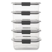 Rubbermaid Brilliance Tritan Plastic Food Storage Containers BPA Free Airtight Lids Ideal for Lunch Meal Prep & Leftovers Set of 5 (3.2 Cup)