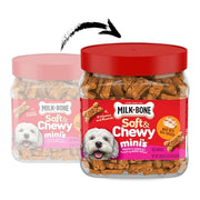 Milk-Bone Soft & Chewy Mini's Dog Training Treats, 18 oz Canister | Made with real chicken breast, small dog treats for training and rewarding, 18% protein, fortified with vitamins and minerals