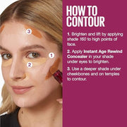 Maybelline Instant Age Rewind Eraser Dark Circles Multi-Use Concealer, 110 | Use to Conceal, Contour, and Correct, Crease-Resistant Makeup Formula for Under Eyes and Dark Spots, Up to 12HRs of Wear
