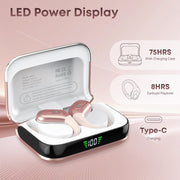 HILDCROA Wireless Earbuds, Sports Bluetooth Headphones, Running Headphones | 75Hrs Playtime Ear Buds with LED Power Display, Noise Canceling Headset, IPX7 Waterproof Earphones for Gym/Running/Workout