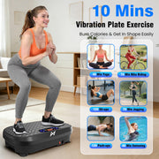 AXV Vibration Plate Exercise Machine Fitness Platform Body Vibrating Board | Curved Design 200W Powerful Oscillating 120 Level Shake Plate for Lymphatic Drainage Recovery Whole Body Toning With Handles