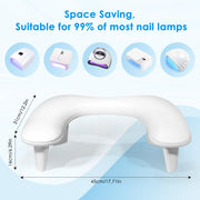LIONVISON Arm Rest for Nails Tech U Shaped - Comfortable Manicure Nail Hand Rest Pillow Cushion, Nail Armrest Stand for Acrylic Nail Art Tech, Quick Installation, White