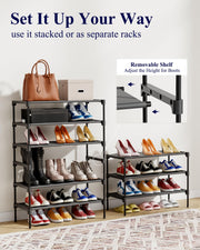 Kitsure Shoe Rack - Non-Woven Shoe Rack Shelf, 27.5" Wide - 3 Tier, Black