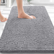 OLANLY Bathroom Rugs 30x20, Extra Soft Absorbent Chenille Bath Rugs | Grey, Quick-Drying Rubber Backing, Machine Washable Bath Mat for Bathroom Floor, Tub and Shower, Home Decor Accessories