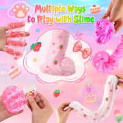 6-Pack Pink Slime Kit for Girls, Cloud Butter Squishy Birthday Gift Set | Party favor, goodie bag stuffer, Easter basket filler and sensory toy for kids ages 4-10