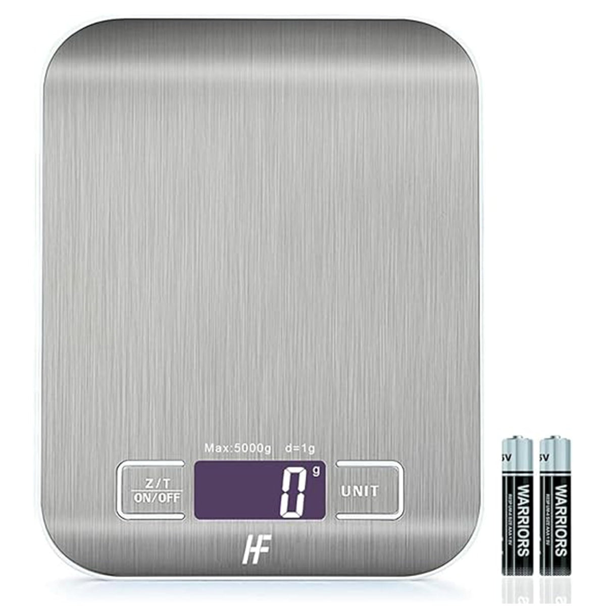 HomeFashion 5kg 1g 11lb Digital Kitchen Scales Food Scale with stainless steel Platform Electronic Cooking Backlit LCD Display Multifunction for Home and Office Use