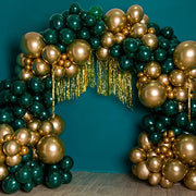 RUBFAC Gold Balloons Different Sizes Chrome Gold Balloon Arch Kit 129pcs | Metallic Gold Balloon Garland Arch Kit for Christmas Halloween Graduation Party Wedding Holiday Happy Birthday Decoration