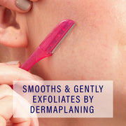 Schick Hydro Silk Touch-Up Dermaplane Razor for Women Face, 3 ct | 3-in-1 dermaplaning tool, Removes peach fuzz, Exfoliating face razors for women, Includes precision cover to shape brows.