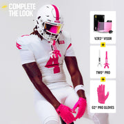 Nxtrnd Two Pro Football Mouth Guard, Permanent Strap, Fits Adult & Youth (Pink)