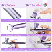 SAVILAND 2026 Airbrush for Nails 25 PSI Nail Airbrush Machine | 0.3mm DLC-Coated Nozzle, Flow-Locked Atomization & Steady Output, Dual-Charge Cordless Portable AirBrush for Nail Art