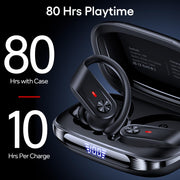 TAGRY Hybrid Active Noise Cancelling Wireless Ear Buds 80 Hrs Playtime Hi-Res Stereo Quality Bluetooth Earbuds with Transparency Mode Headphones Bluetooth Earhooks ANC Earphones for Work