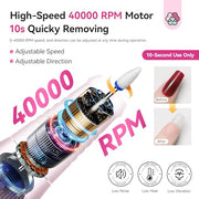 SAVILAND Nail Drill Professional 40000 RPM Cordless for Thick Acrylic Nails