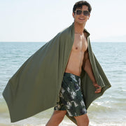 Rainleaf Microfiber Towel Quick Dry Camping & Travel & Gym Towel. Compact | Super Absorbent, Lightweight, Fast Drying. Suitable for Beach, Bath, Backpacking, Hiking, Swim. Army Green, 48 x 24 in