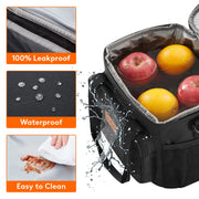 Lifewit Medium Lunch Bag, Insulated Lunch Box, Soft Cooler Cooling Tote for Adult Men Women, Black 12-Can (9L)