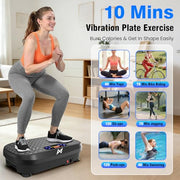AXV Vibration Plate Exercise Machine Fitness Platform Body Vibrating Board | Curved Design 200W Powerful Oscillating 120 Level Shake Plate for Lymphatic Drainage Recovery Whole Body Toning With Handles