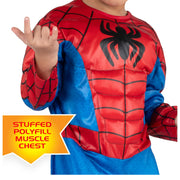 MARVEL Official Toddler Deluxe Halloween Costume - Premium Quality Padded Jumpsuit and Fabric Headpiece (3T-4T)