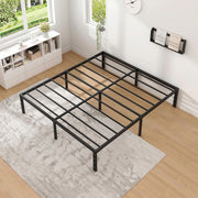 NEW JETO Metal Bed Frame,Queen Size Bed Frame with Storage Space,14 Inch | Heavy Duty Sturdy Mattress Foundation,Easy Assembly,No Box Spring Needed, Black