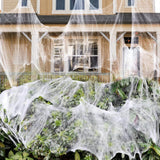 1000 sqft Spider Webs Halloween Decorations with 30 Fake Spiders | Super Stretch Cobwebs for Halloween Indoor and Outdoor Party Supplies