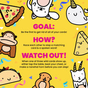 Taco Cat Goat Cheese Pizza Card Game by Taco Cat Games, Age 7+, 2-8 Players | 10 min rounds, Slap pile when word matches card, Action cards add twists, Builds reflexes, Fun for all ages