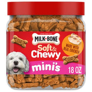 Milk-Bone Soft & Chewy Mini's Dog Training Treats, 18 oz Canister | Made with real chicken breast, small dog treats for training and rewarding, 18% protein, fortified with vitamins and minerals