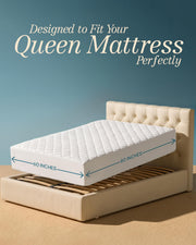 Queen Mattress Pad, Quilted Mattress Protector Topper fits 16" Deep Pocket | White, Soft Breathable Fitted Mattress Cover, Noiseless, Machine Washable for Home & Hotels by Utopia Bedding