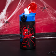 Zak Designs Marvel Spider-Man Sage 16oz Leak-Proof Straw Kids Water Bottle | BPA Free, Durable Plastic, Cupholder Friendly, Dishwasher Safe, Easy to Clean, Lid Lock, Handle, For School, Home, Travel